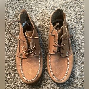 Sperry top-sider leather lace up loafers, NWOT Tan, Men’s size 8.5